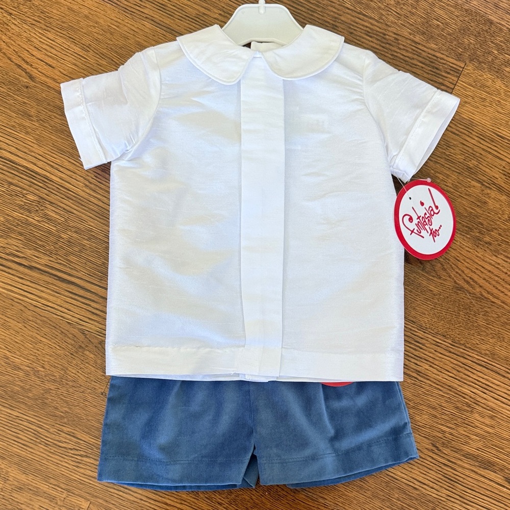 NWT Funtasia Two Peter Pan collar short set